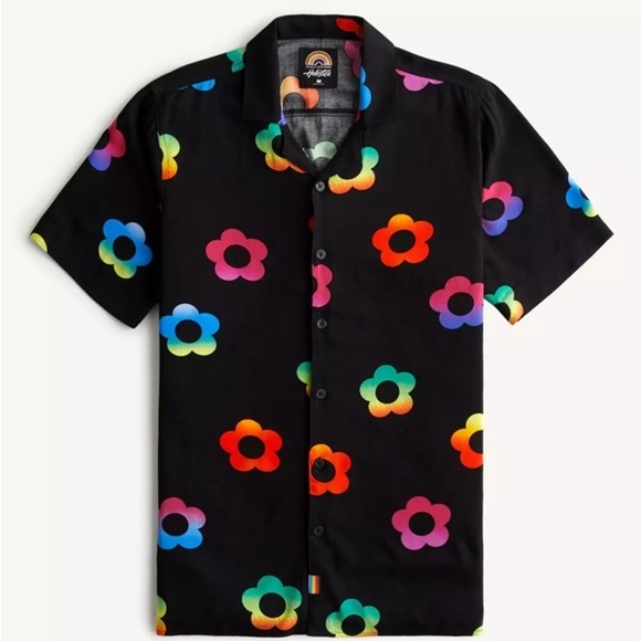 Hollister Other - 💕 Hollister Black Casual Button Down Shirt with Vibrant Floral Design L